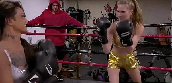  Blonde pounded hard in the boxing ring